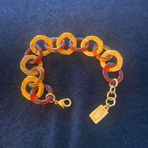 Goldtone and Tortoise Circle Bracelet